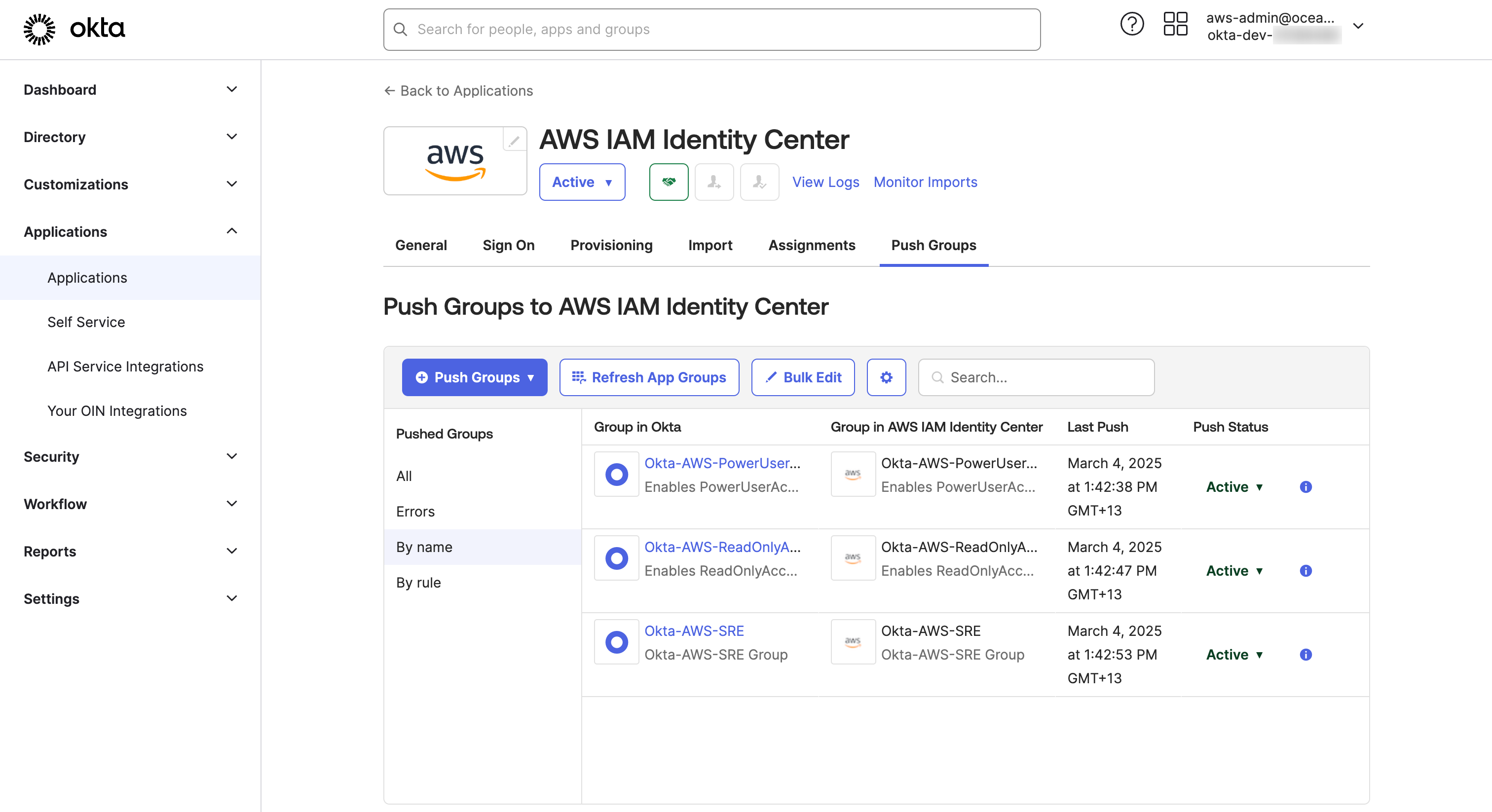 Okta-Push-Groups-to-AWS-SSO